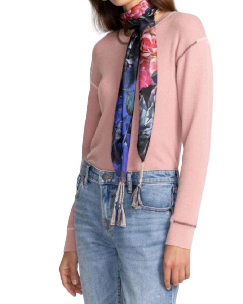 Back of a model wearing a size one-size-fits-all Studio Scarf In Multi in Multi by Johnny Was. | dia_product_style_image_id:354823